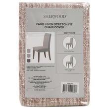 Stretch Faux Linen Dining Chair Cover Only